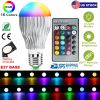 9W LED Light Bulb E27 RGB Lamp Bulb 16 Colors Changable 24-key IR Remote Control for Decor Mood Lighting