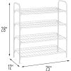 White Metal 4-Shelf Shoe Rack - Holds up to 9 Pair of Shoes