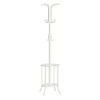 Heavy Duty White Metal Coat Rack with Umbrella Holder