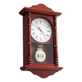 Grandfather Clock, 18 in Classic Vintage Pendulum Clock, Pine Wood & MDF Wall Clocks with Quartz Movement and Quiet Design, for Living Room, Bedroom