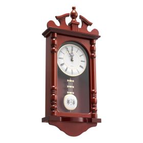 Grandfather Clock, 23.2 in Classic Vintage Pendulum Clock, Pine Wood & MDF Wall Clocks with Quartz Movement and Quiet Design, for Living Room, Bedroom
