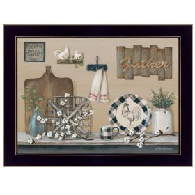 "Farmhouse Kitchen" By Pam Britton, Ready to Hang Framed Print, Black Frame