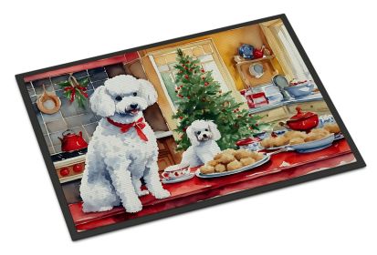 Poodle Christmas Cookies Doormat Front Door Mat Indoor Outdoor Rugs for Entryway, Non Slip Washable Low Pile, 24H X 36W