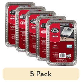 (5 pack) Expert Grill Aluminum Grease Pan Liner, 3 Count Per Package