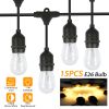 48FT Outdoor String Light Waterproof Patio String Lights Bulbs Commercial Yard Lights Garden Ambience