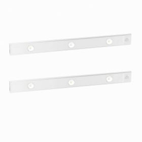 2Pack Rechargeable Cabinet Light Motion Sensor Light Cordless LED Closet Lamp 3 Colors Dimmable Light for Kitchen Cabinet (Option: 40CM Silver)