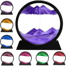 3D Dynamic Sand Art Liquid Motion, Moving Sand Art Picture Round Glass 3D Deep Sea Sandscape In Motion Display Flowing Sand Painting Relaxing Desk Toy (Option: Red)