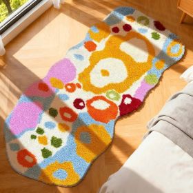 Boho Chic Colorful Abstract Bath Rug - Non-Slip, Ultra Soft, Quick-Dry Mat For Bathroom | Vibrant Artistic Design, Plush Comfort & Durable Style - Ele (Option: 60120cm2447in)