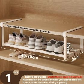 Adjustable And Expandable Shoe Rack, Stackable Iron Shoe Rack, Space Saving Hanging Rack, Suitable For Home Shoe Cabinet Storage, Bottom Basket, Wardr (Option: 1PC)