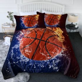 Sports Basketball Bedding Comforters Sets 3 Pieces Fire Bedding Sets (Option: Full)
