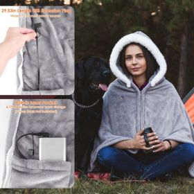 8-Zone Wearable Heated Blanket - 3 Adjustable Heat Levels, 59x31in Soft Flannel, USB-Powered Portable Design With Pockets, Machine Washable Winter War (Option: defaulttitle)