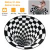 3D Visual Floor Area Mat Anti-slip Illusion Rug Doormat Round Living Room Carpet Mat