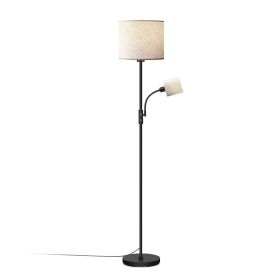 67.32In Mother Daughter Floor Lamp with Linen Shade 3200K Brightness 360° Adjustable Reading Light Modern Decoration Standing Lamp for Living Room Bed (Option: Beige)