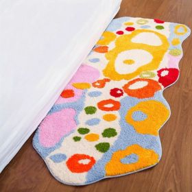 Colorful Cartoon Rugs, Colorful Flower Floor Mats, Cute And Beautiful Bedroom Rugs, Super Soft Bedroom Area Rugs, Non-Slip Quick Drying Long Bath Mats (Option: Colorful)