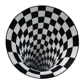 3D Visual Floor Area Mat Anti-slip Illusion Rug Doormat Round Living Room Carpet Mat (Option: 60cm)