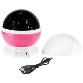 LED Star Sky Projector Night Light Kids Rotating Starry Night Lamp USB Sleep Light Xmas Gift (Option: Pink)