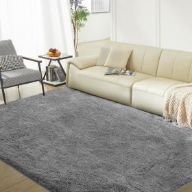 5ft X 8ft Rugs For Living Room,Grey Fluffy Carpet Large Fuzzy Plush Shag Comfy Soft, Non-Slip Indoor Floor Carpet,Room,Bedroom,Playroom, Home Decor Ae (Option: defaulttitle)