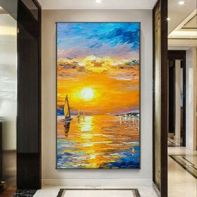 Handmade Oil Painting Modern Oil Painting On Canvas Abstract Oil Painting Hand Painted Large Wall Art For Living Room Hallway Bedroom Luxurious D (Style: 01, size: 70x140cm)