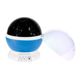 LED Star Sky Projector Night Light Kids Rotating Starry Night Lamp USB Sleep Light Xmas Gift (Option: Blue)