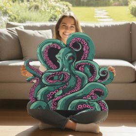 Green And Purple Cthulhu Rugs Water Absorbent Bath Mat Octopus Anime Rug Graphic Gothic Bathroom Rugs Fantasy Decorate, Non Slip Backing, Unique Gift (Option: Green-2527in)